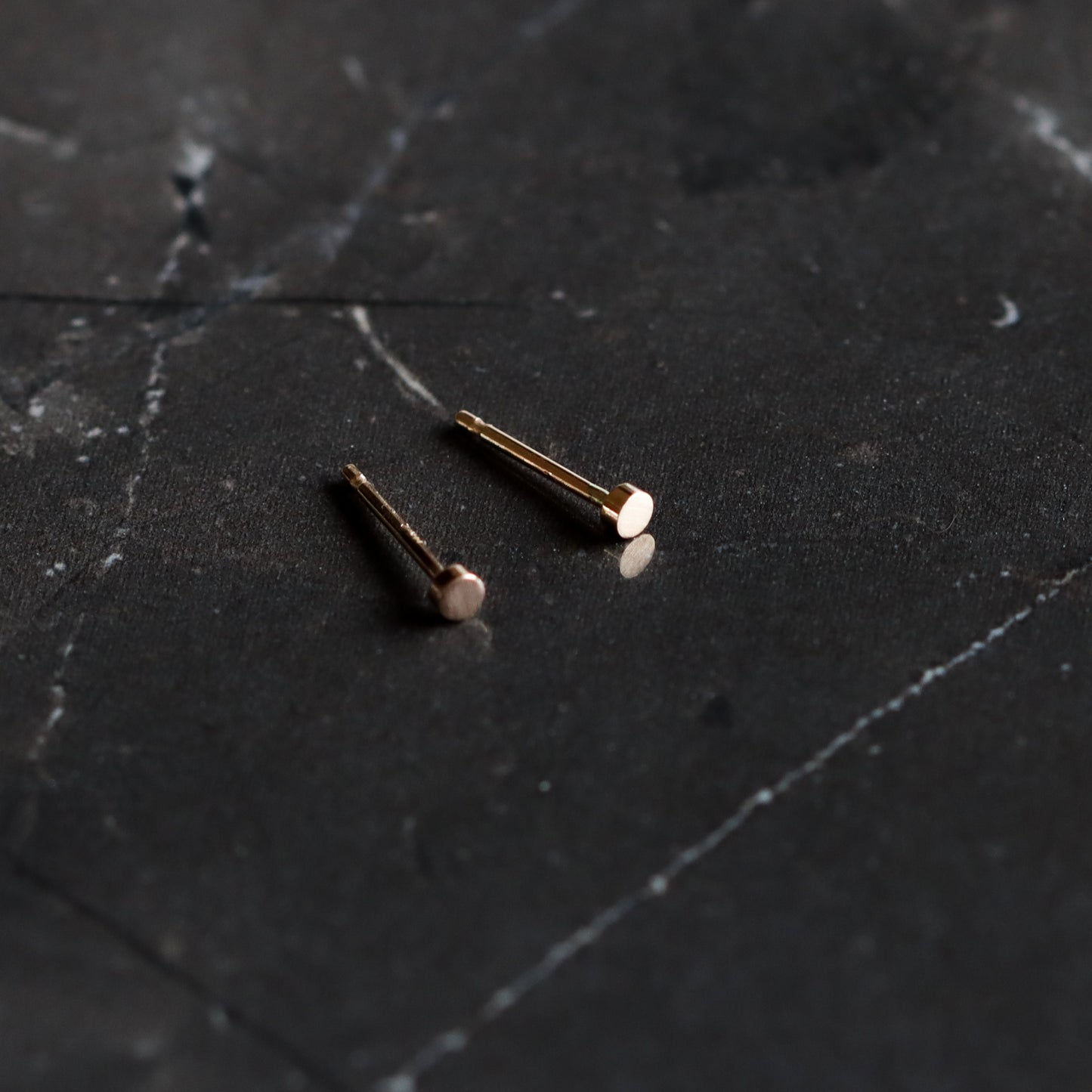 Circle Dot Studs - 14K Gold