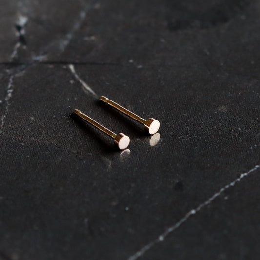 Circle Dot Studs - 14K Gold