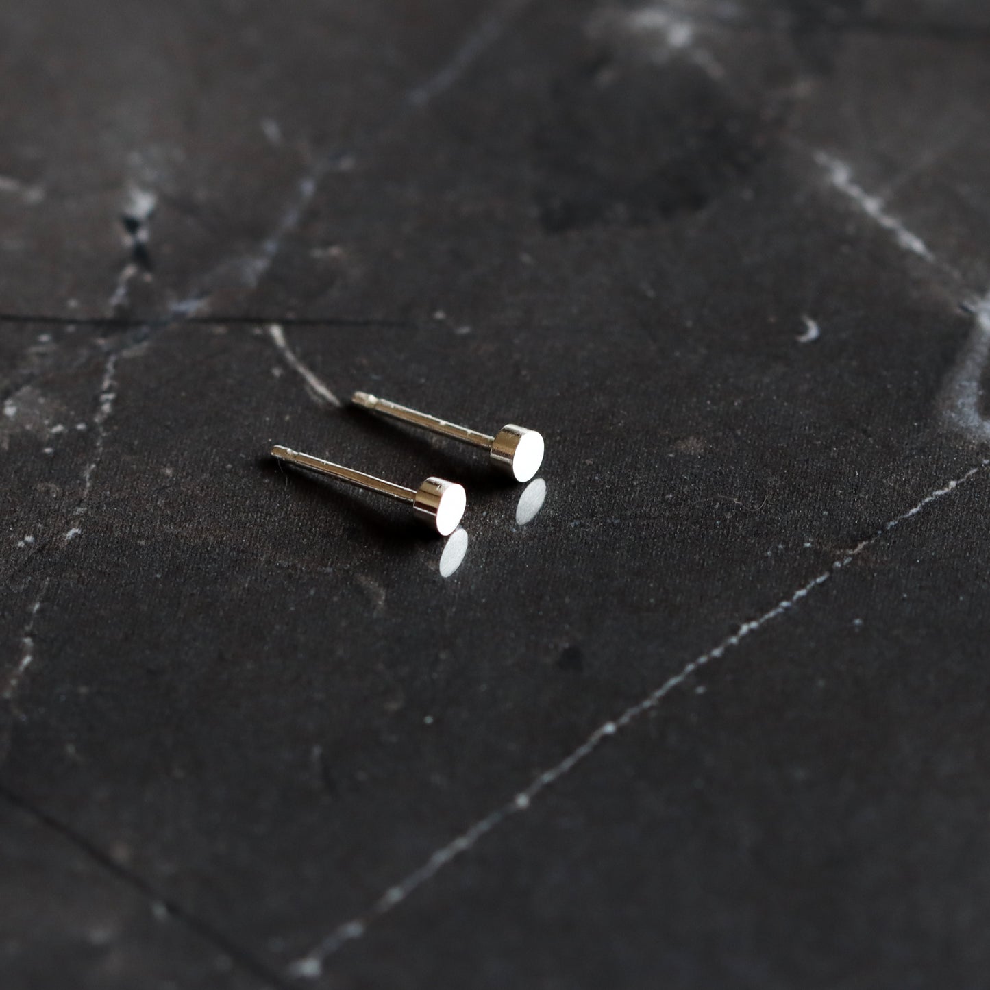 Circle Dot Studs - Silver