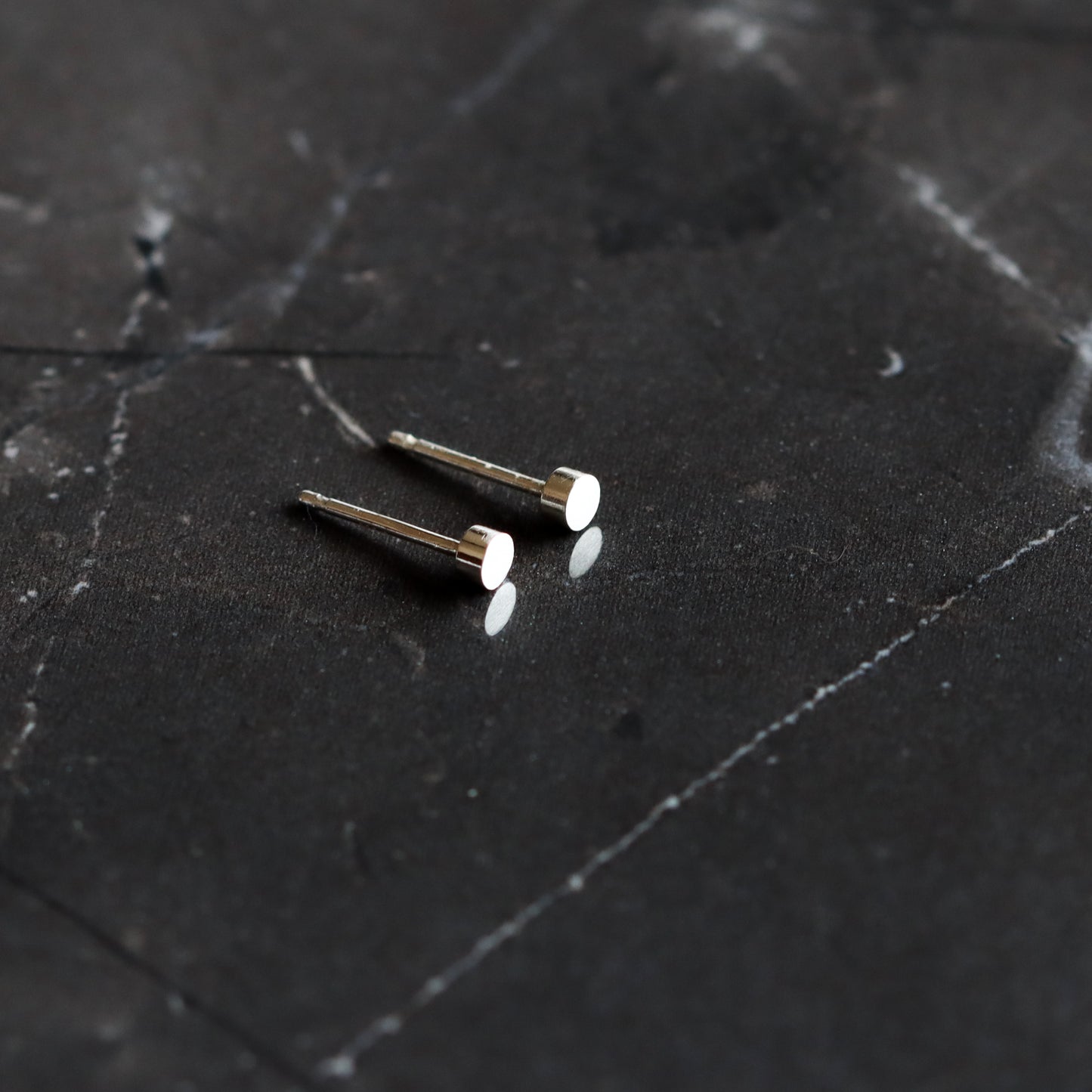 Circle Dot Studs - Silver