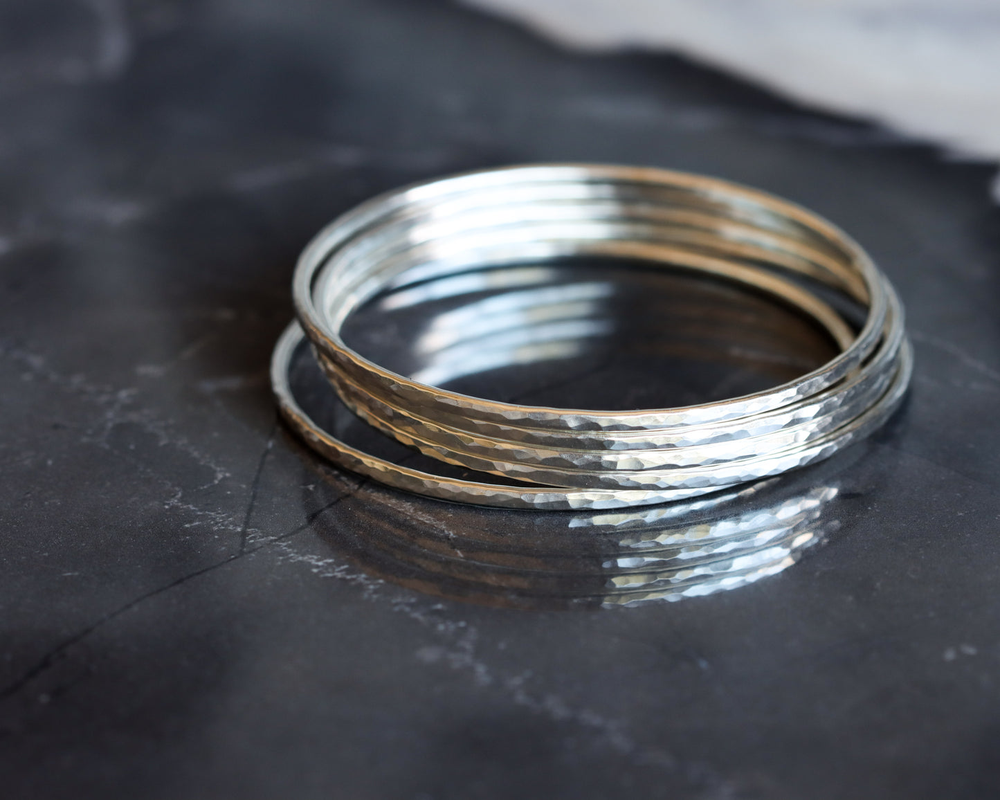 Desert Bangle - Set of 5 - Silver