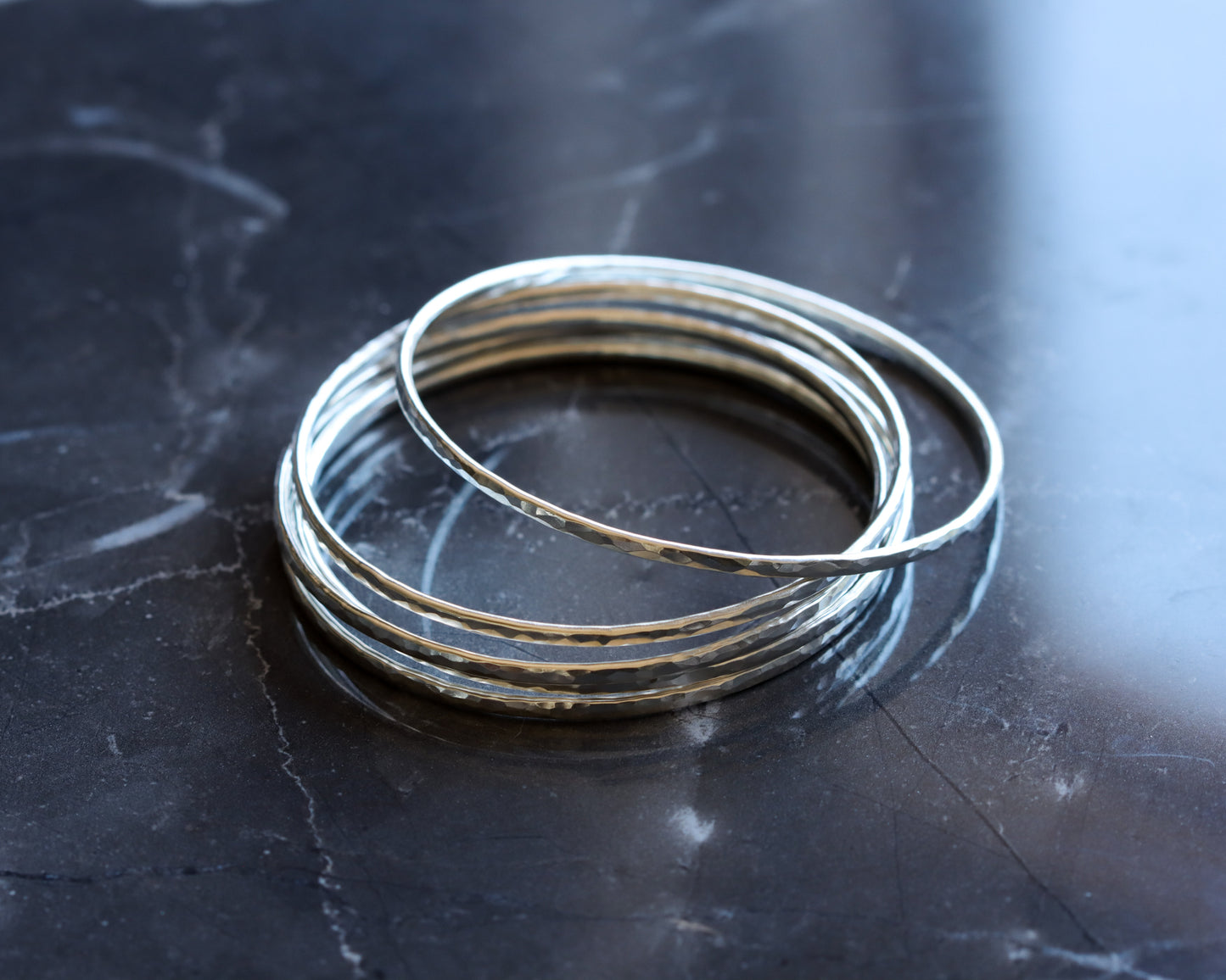 Desert Bangle - Set of 5 - Silver