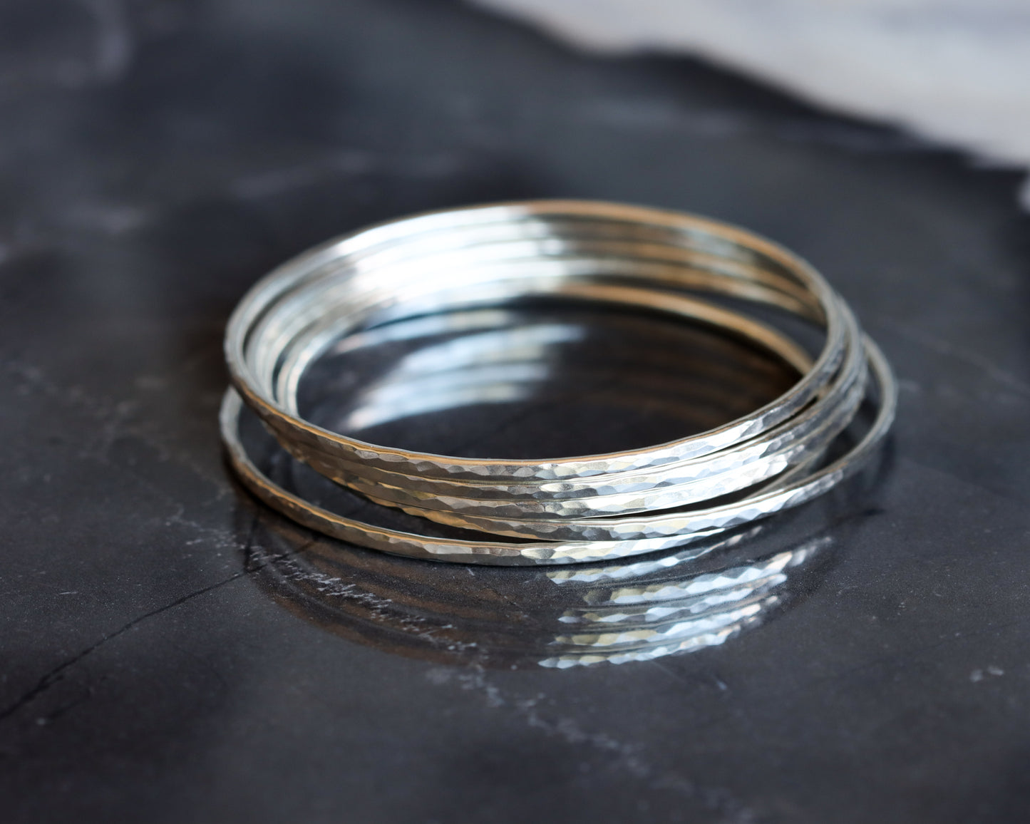 Desert Bangle - Set of 5 - Silver