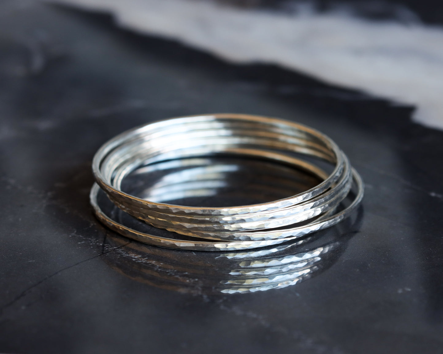 Desert Bangle - Set of 5 - Silver