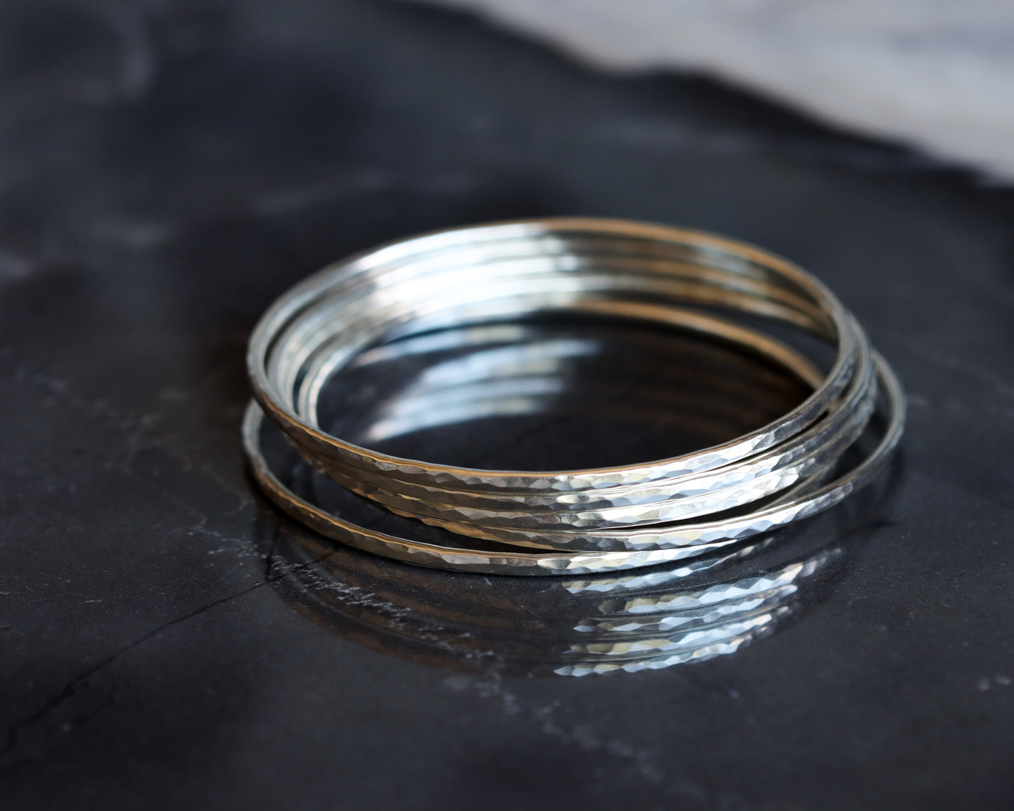 Desert Bangle - Set of 5 - Silver