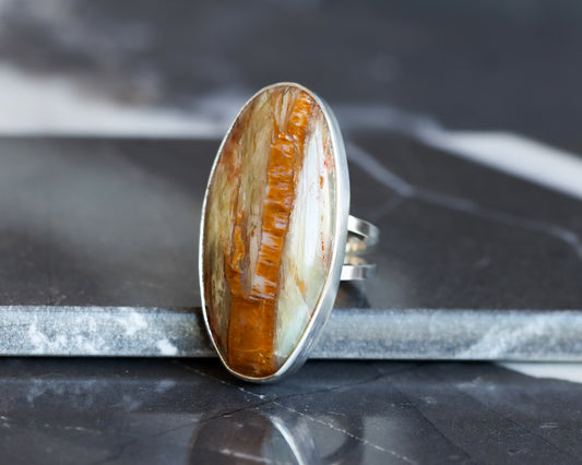 Oak Ring 2 - OOAK - Size 7.25
