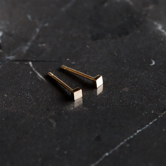 Square Dot Studs - 14K Gold