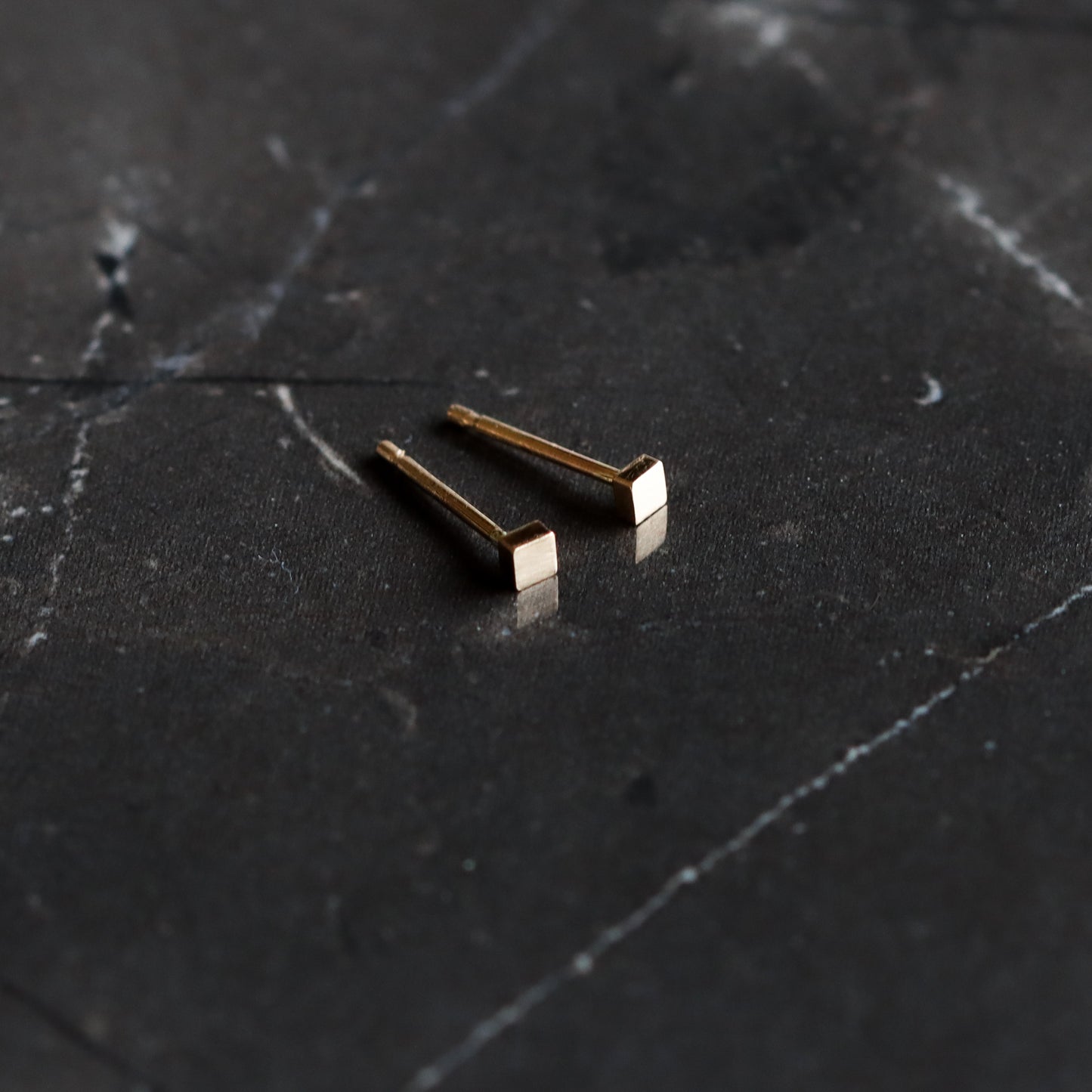 Square Dot Studs - 14K Gold