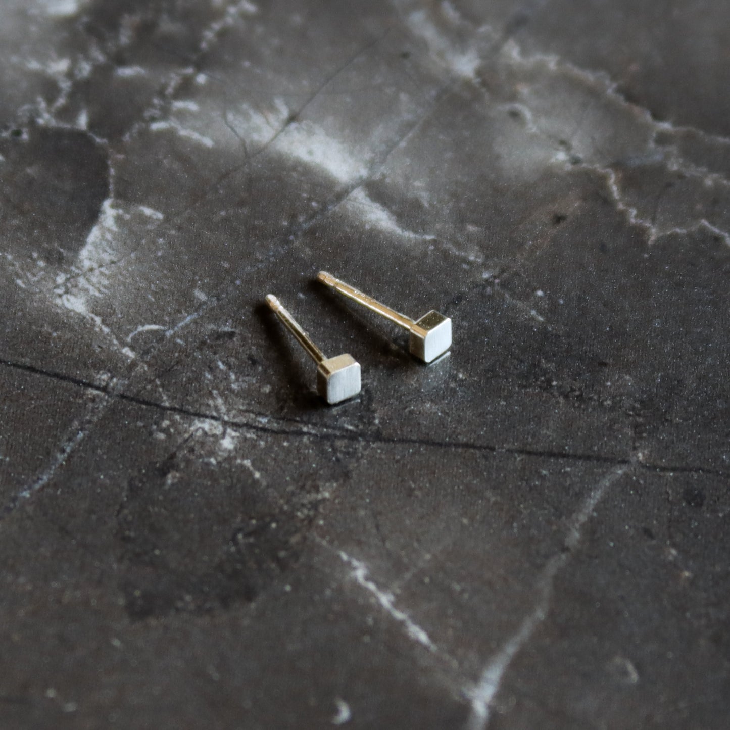 Square Dot Studs - Silver