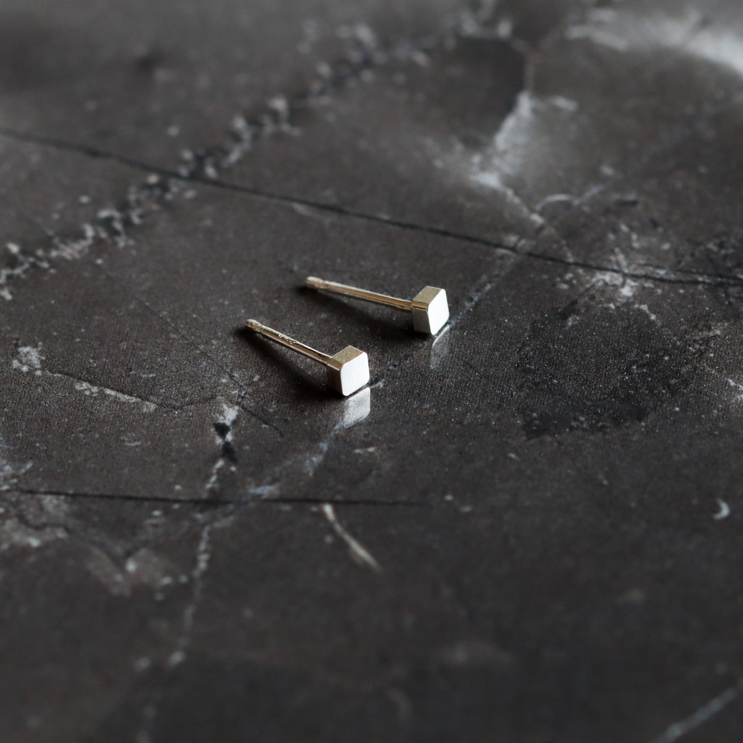 Square Dot Studs - Silver