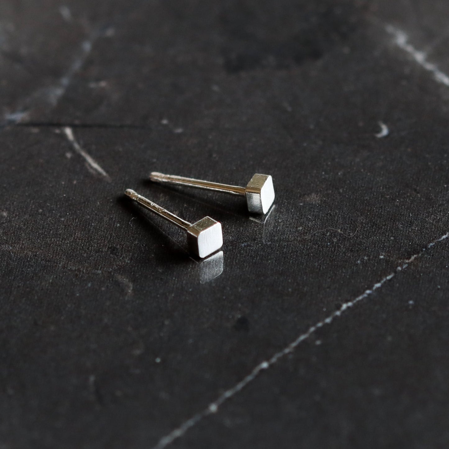 Square Dot Studs - Silver
