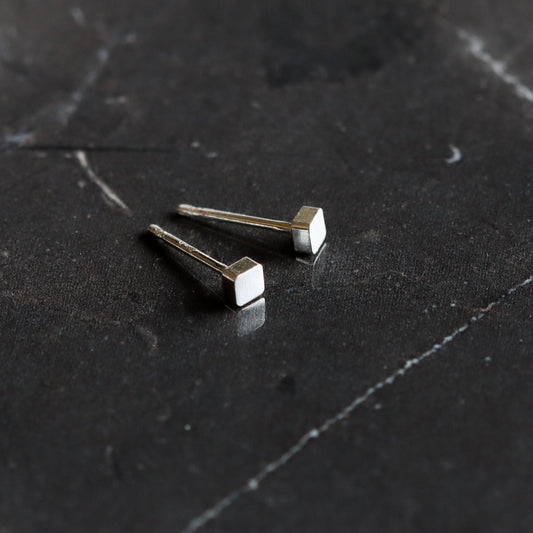 Square Dot Studs - Silver