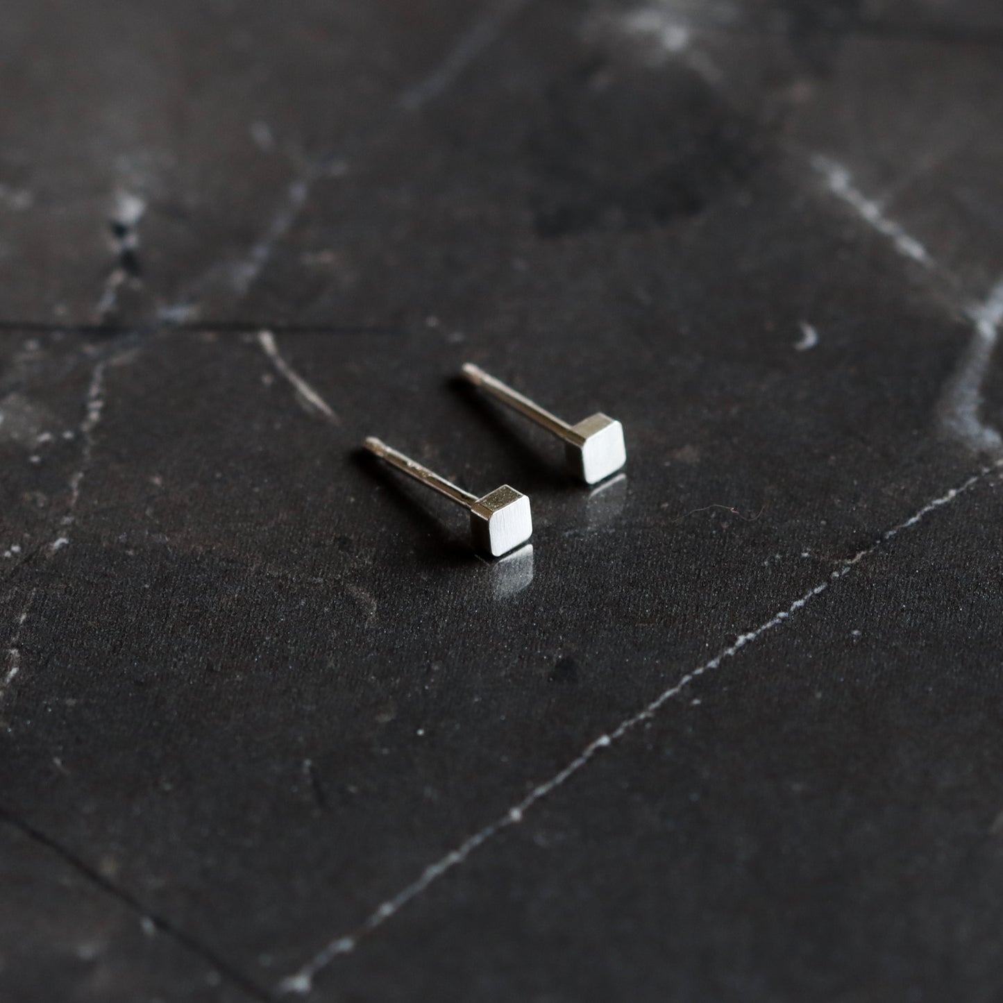 Square Dot Studs - Silver