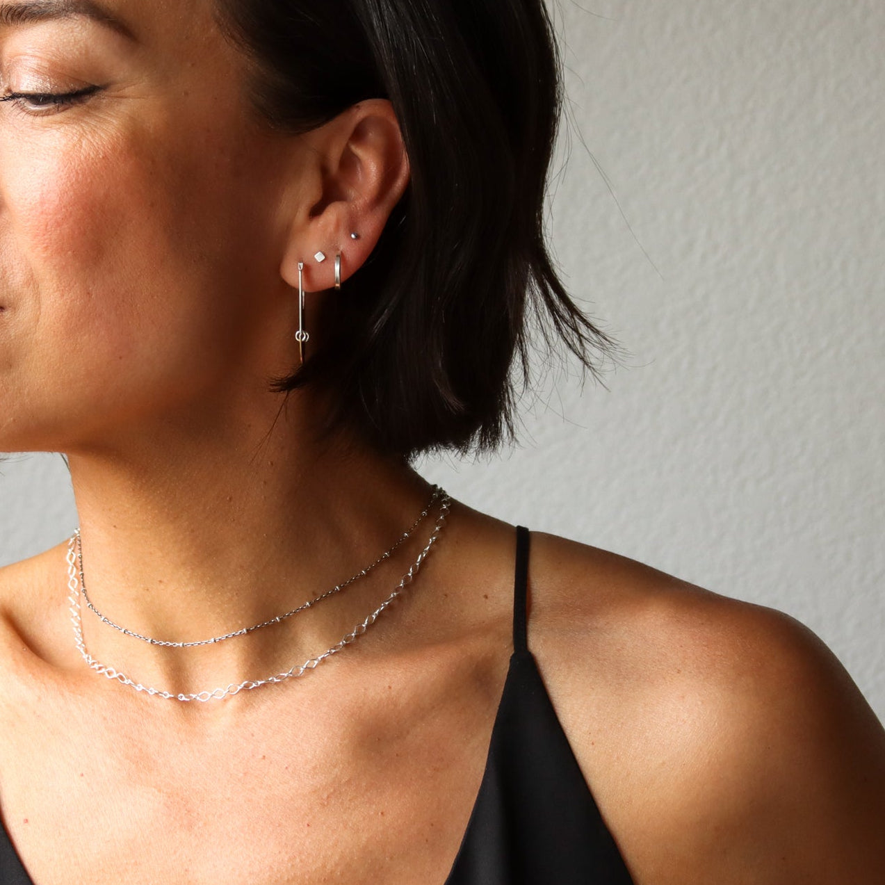 Square Dot Studs - Silver
