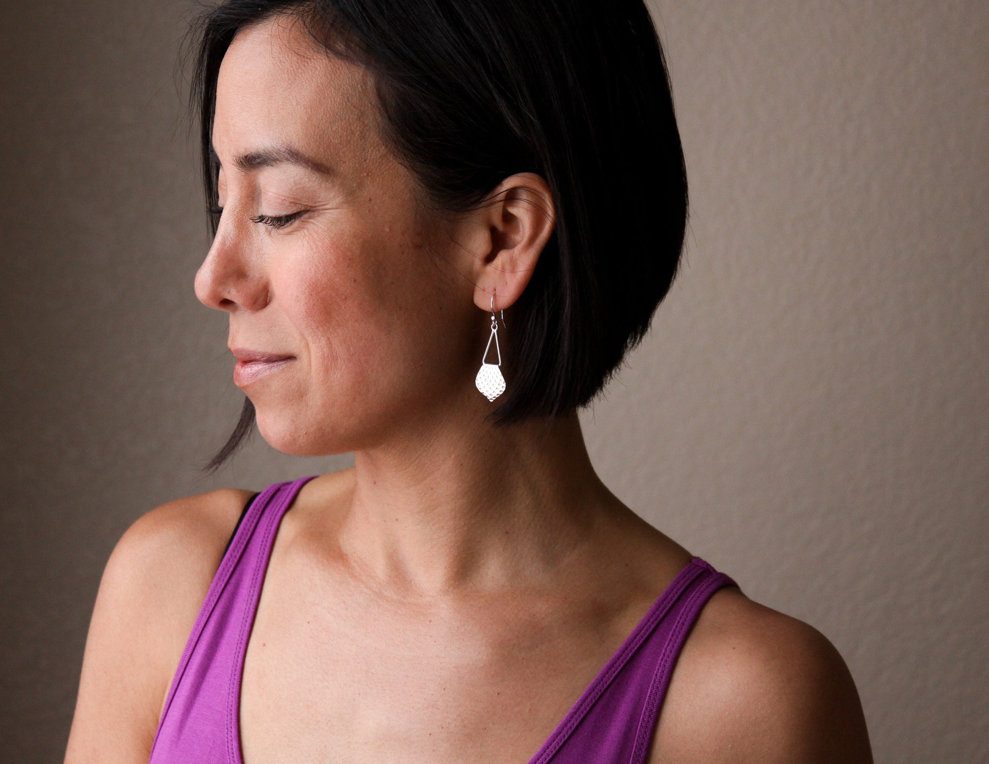 Alhambra Earrings - Silver, Small-dangle earrings-Blue Hour Designs
