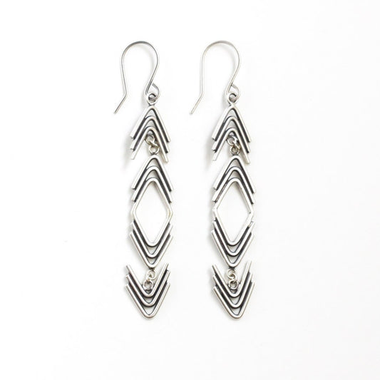 Arrowhead Drop Earrings-dangle earrings-Blue Hour Designs