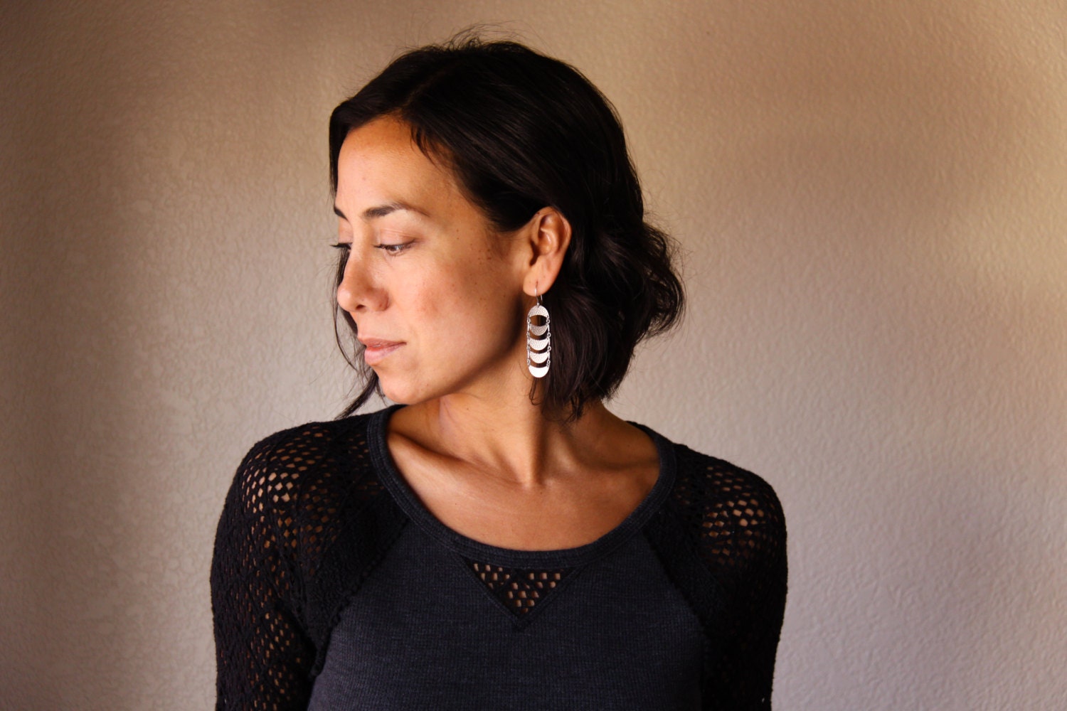 Crescent Earrings-dangle earrings-Blue Hour Designs