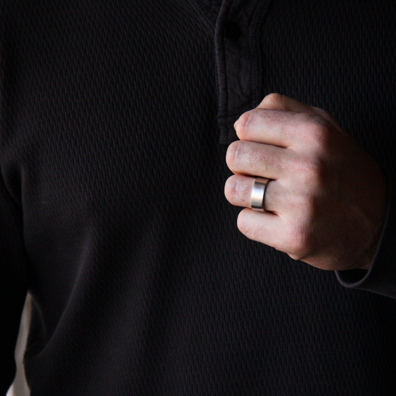 Duality Ring - White Gold-wide band ring-Blue Hour Designs