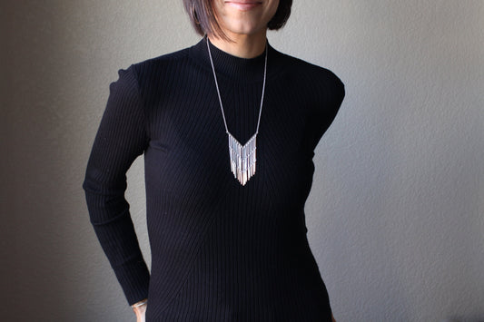 Fringe Channel Necklace-pendant necklace-Blue Hour Designs