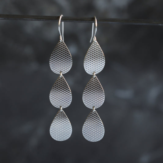 Lena Earrings - Silver-dangle earrings-Blue Hour Designs