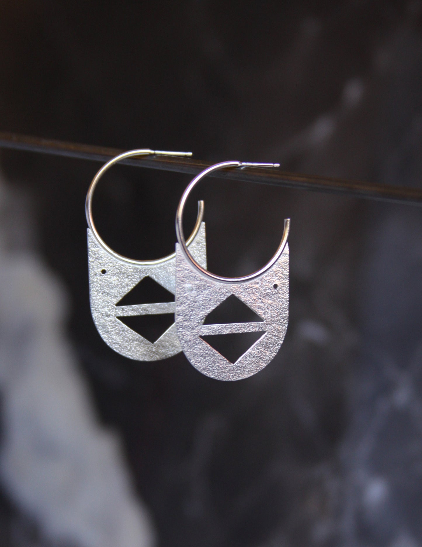 Olmec Earrings-hoop earrings-Blue Hour Designs