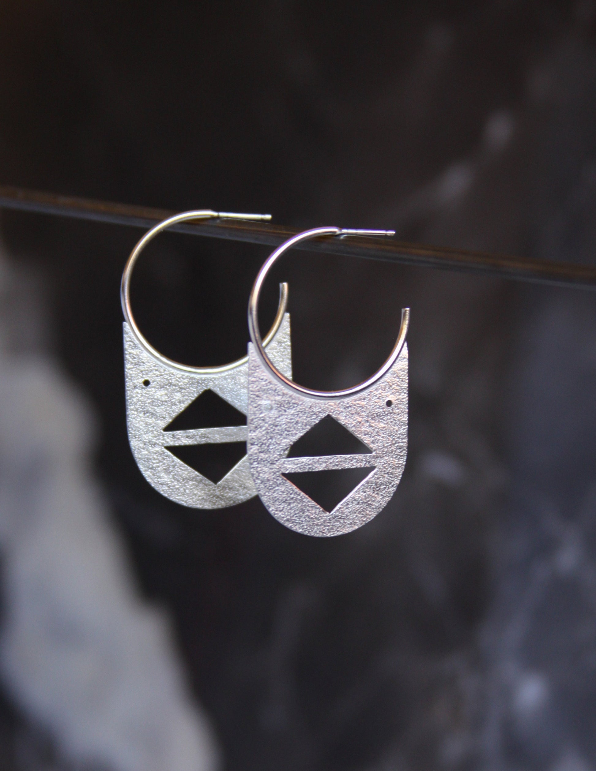 Olmec Earrings-hoop earrings-Blue Hour Designs