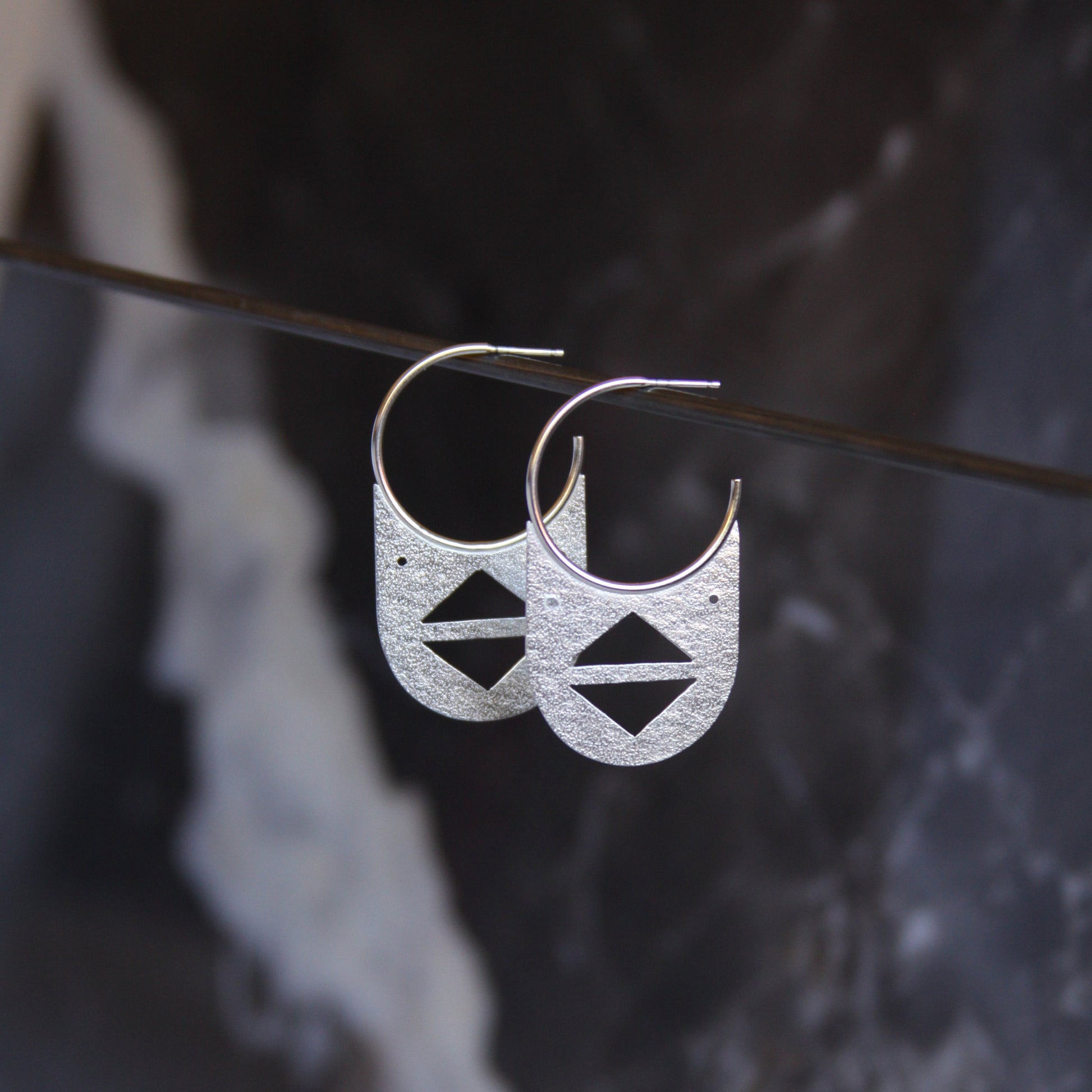 Olmec Earrings-hoop earrings-Blue Hour Designs