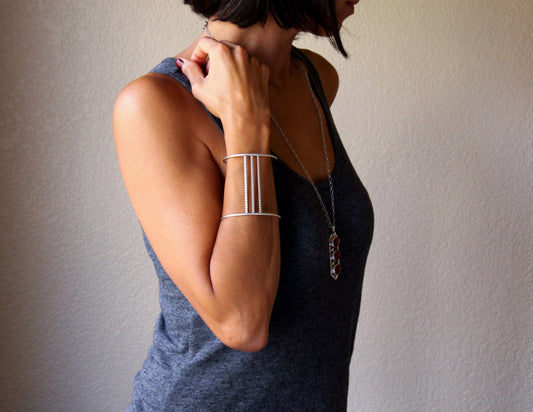 Parallel Cuff-cuff bracelet-Blue Hour Designs