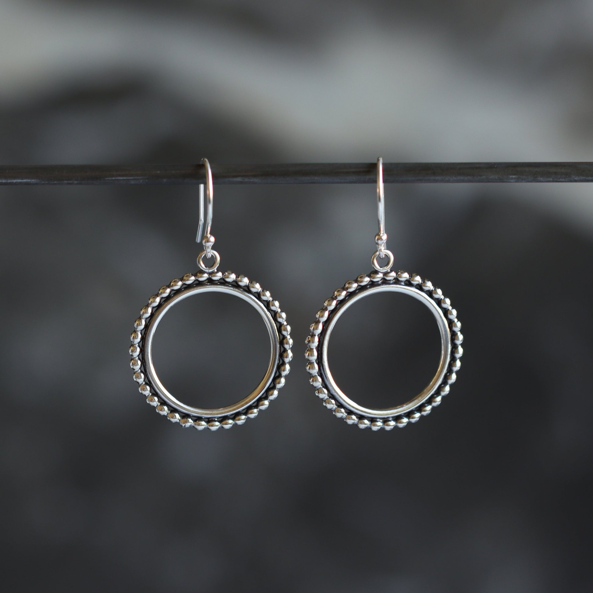 Relic Circle Earrings - Small-dangle earrings-Blue Hour Designs