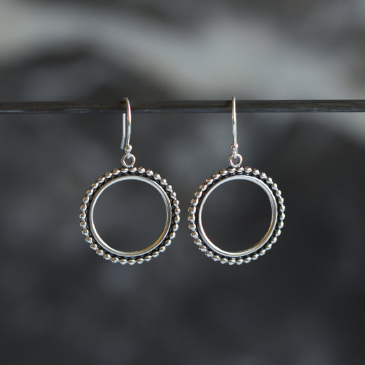 Relic Circle Earrings - Small-dangle earrings-Blue Hour Designs
