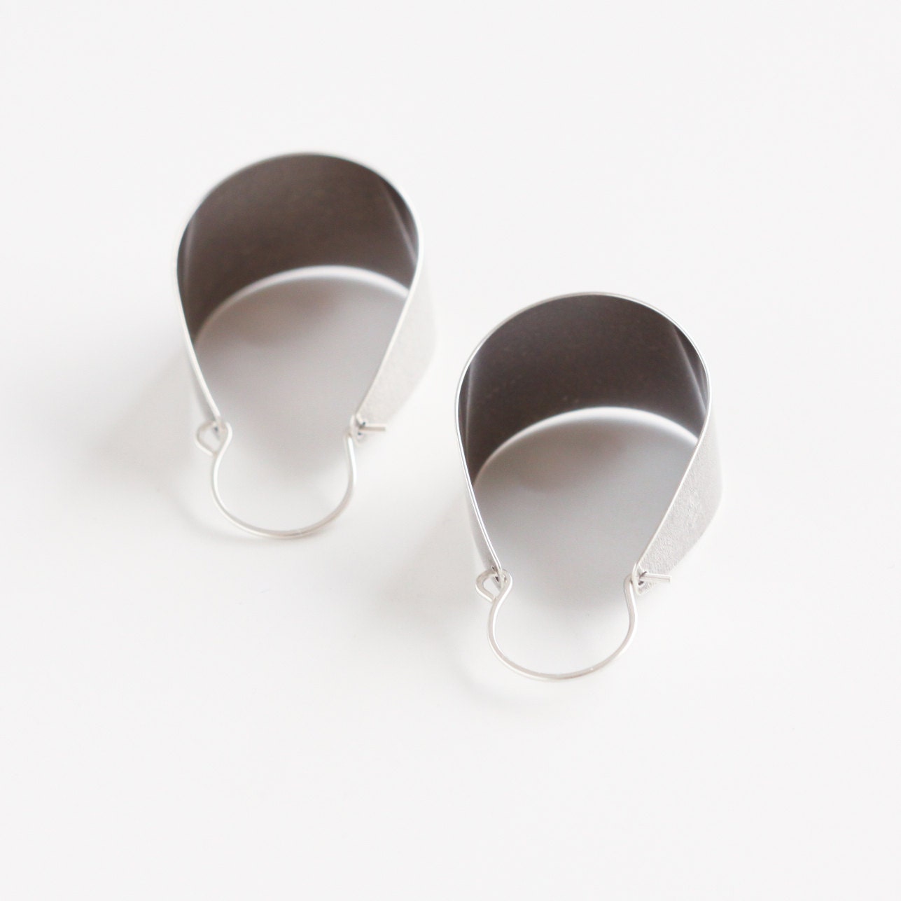 Scoop Earrings - Silver-hoop earrings-Blue Hour Designs