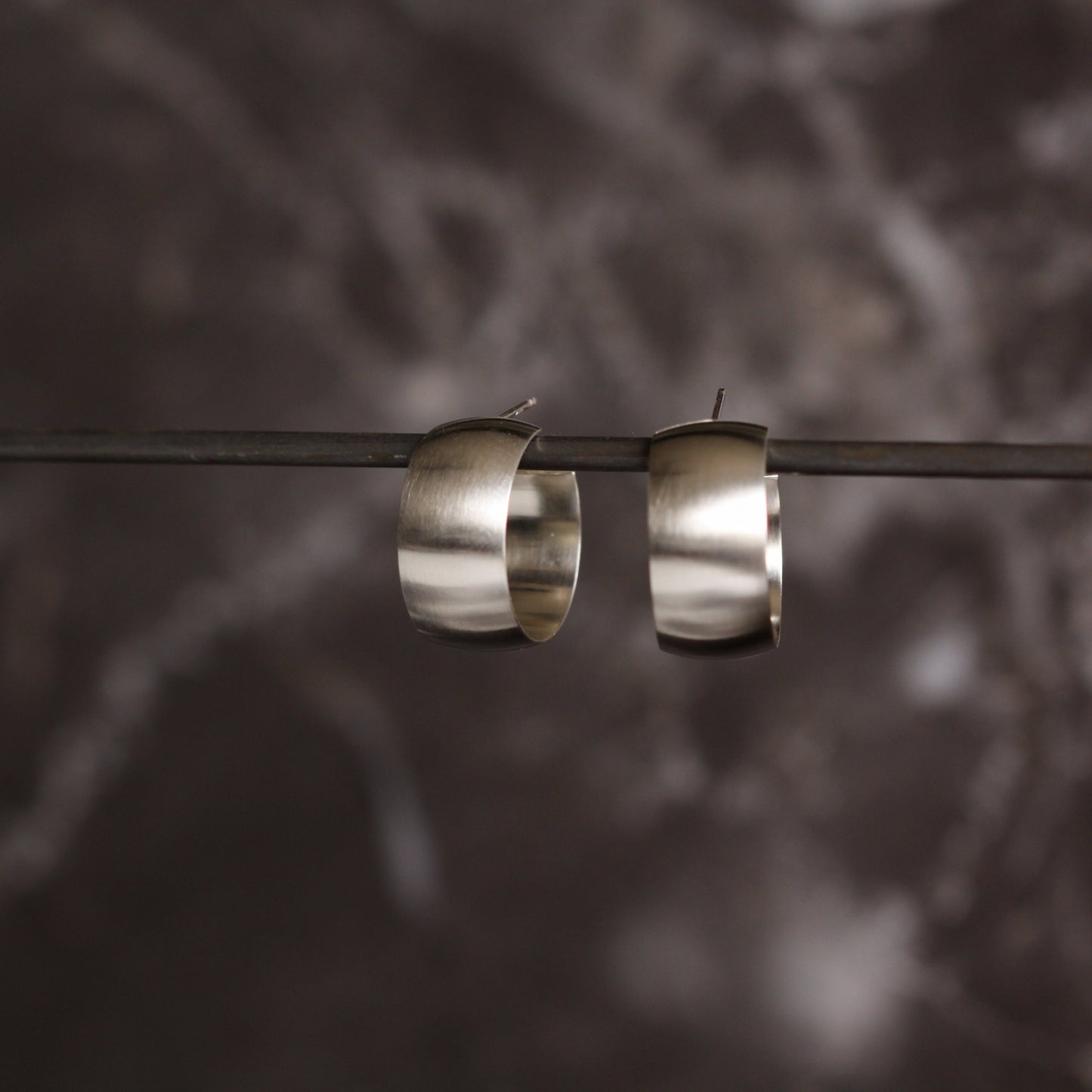 Silence Hoops-hoop earrings-Blue Hour Designs