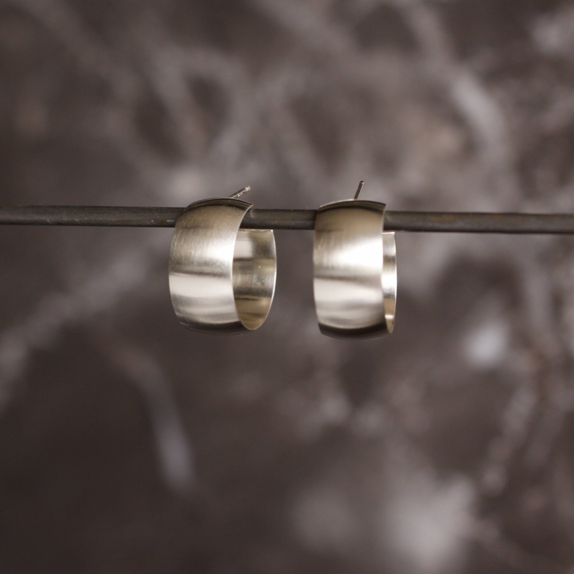 Silence Hoops-hoop earrings-Blue Hour Designs
