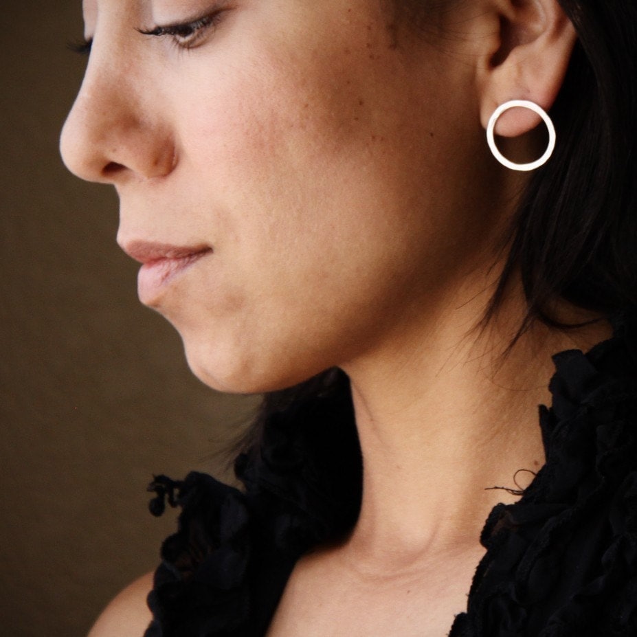 Simple Classic Circle Earrings-stud earrings-Blue Hour Designs