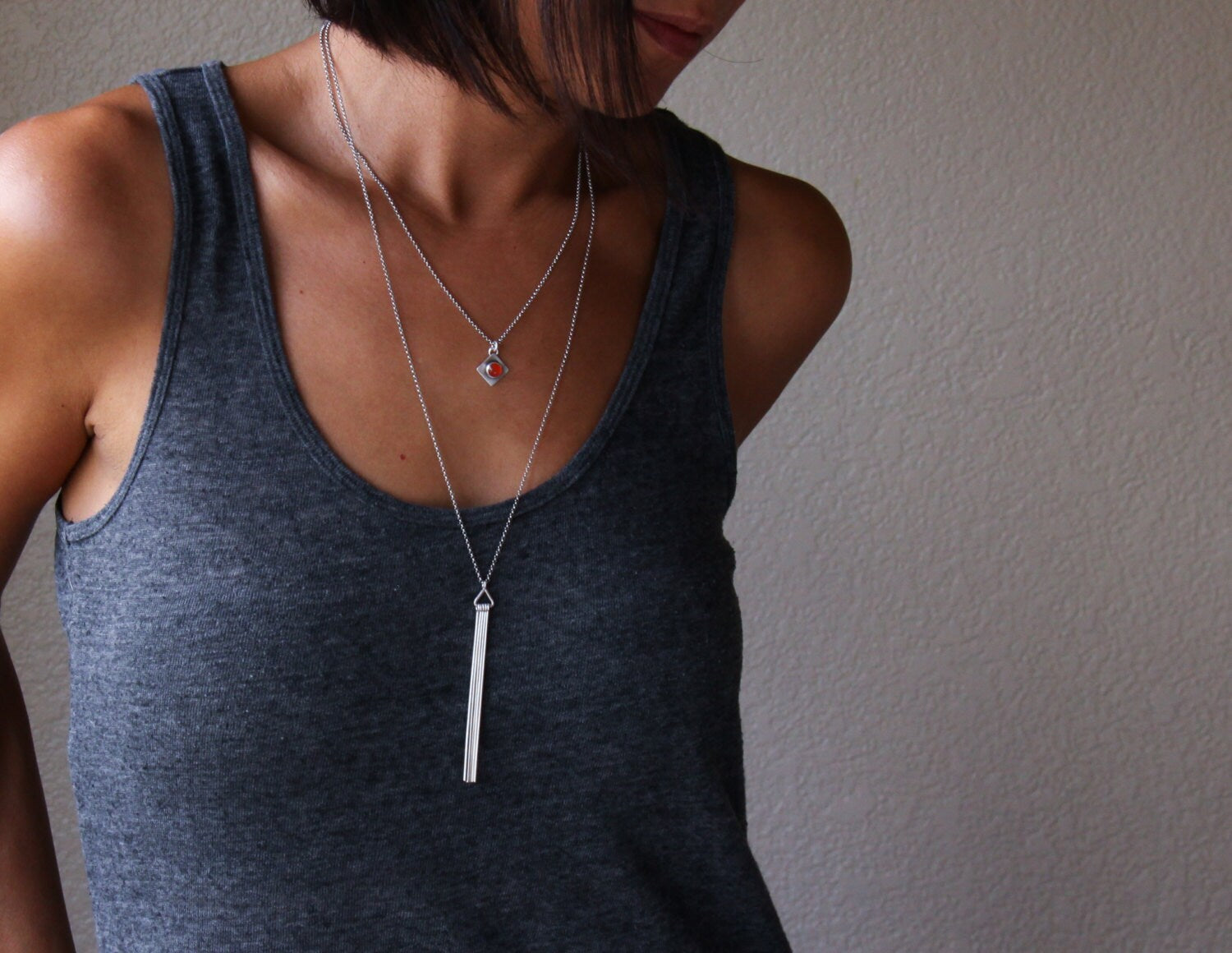 Tassel Necklace-pendant necklace-Blue Hour Designs