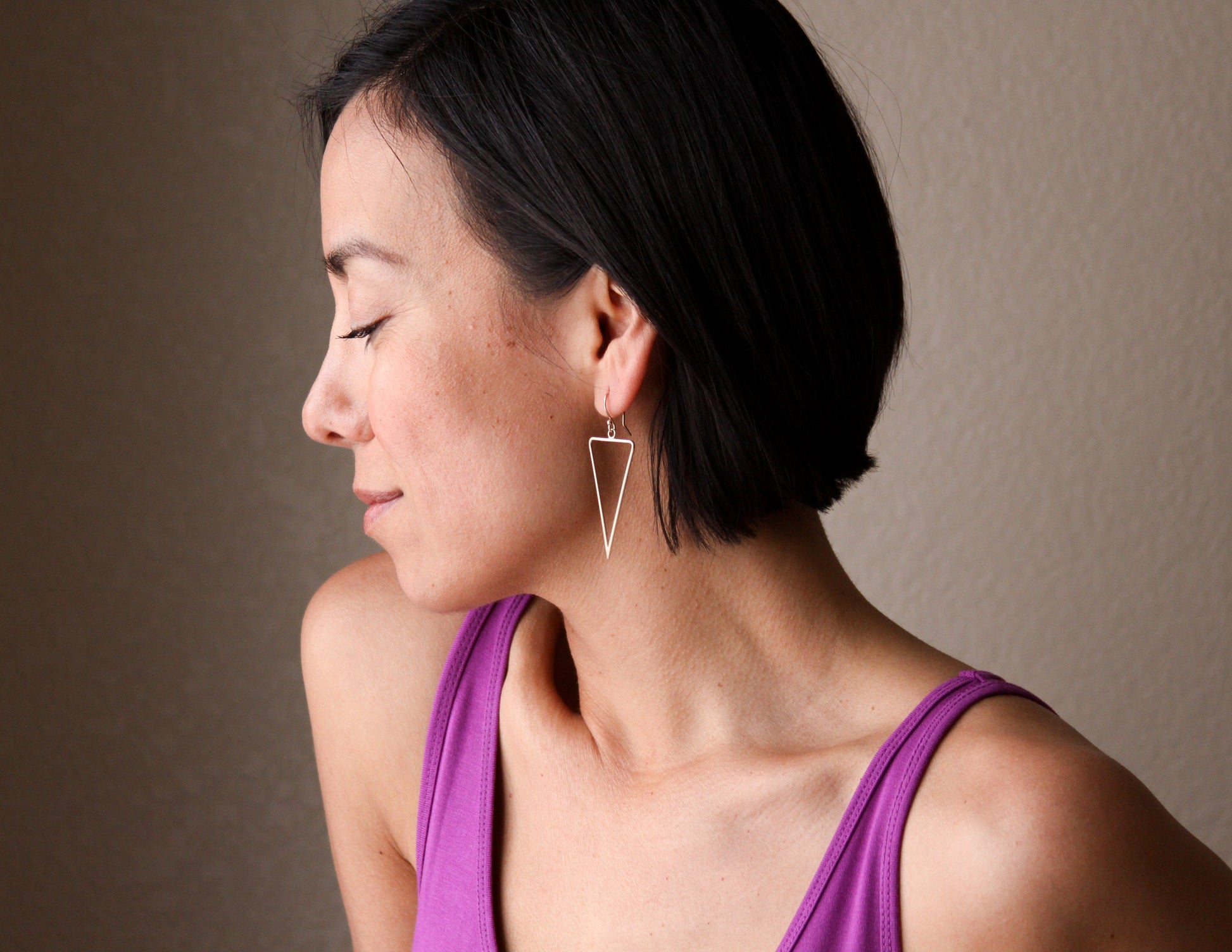 Triad Earrings - 14KY Gold-dangle earrings-Blue Hour Designs