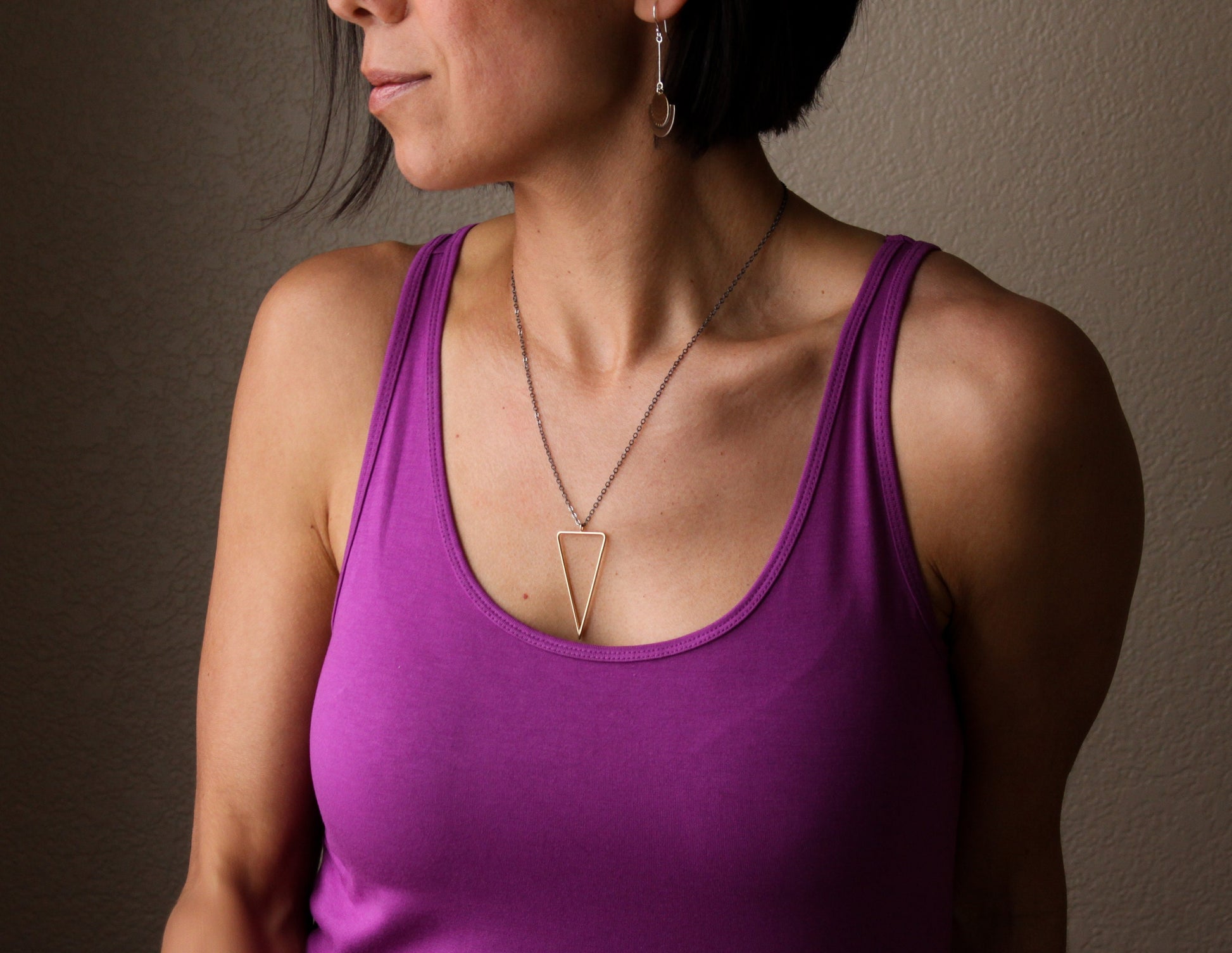 Triad Necklace - 14KY Gold-pendant necklace-Blue Hour Designs
