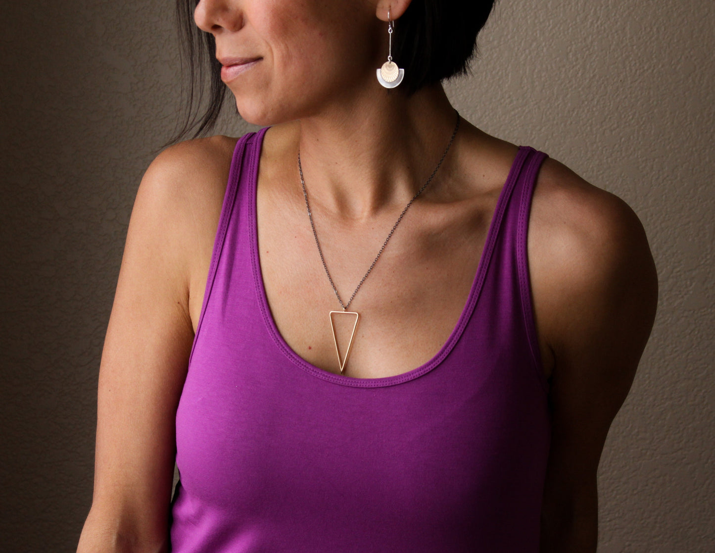 Triad Necklace - 14KY Gold-pendant necklace-Blue Hour Designs