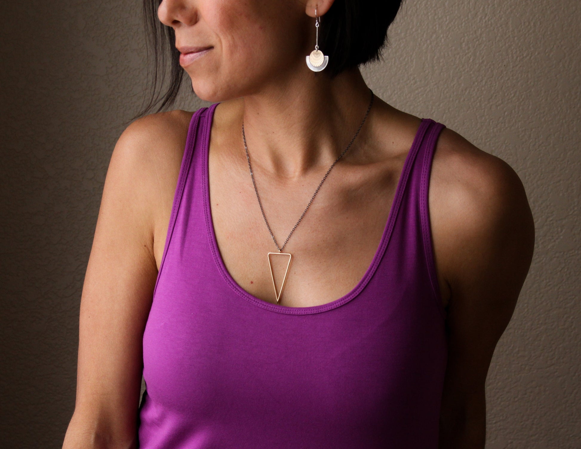 Triad Necklace - 14KY Gold-pendant necklace-Blue Hour Designs