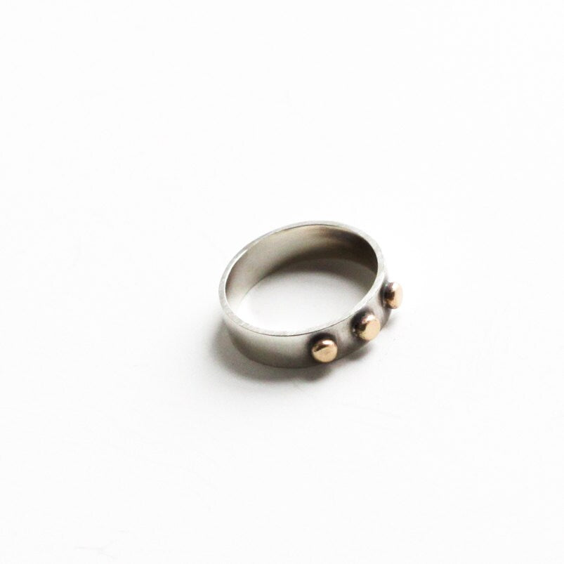 Union Ring with Gold-stacking ring-Blue Hour Designs