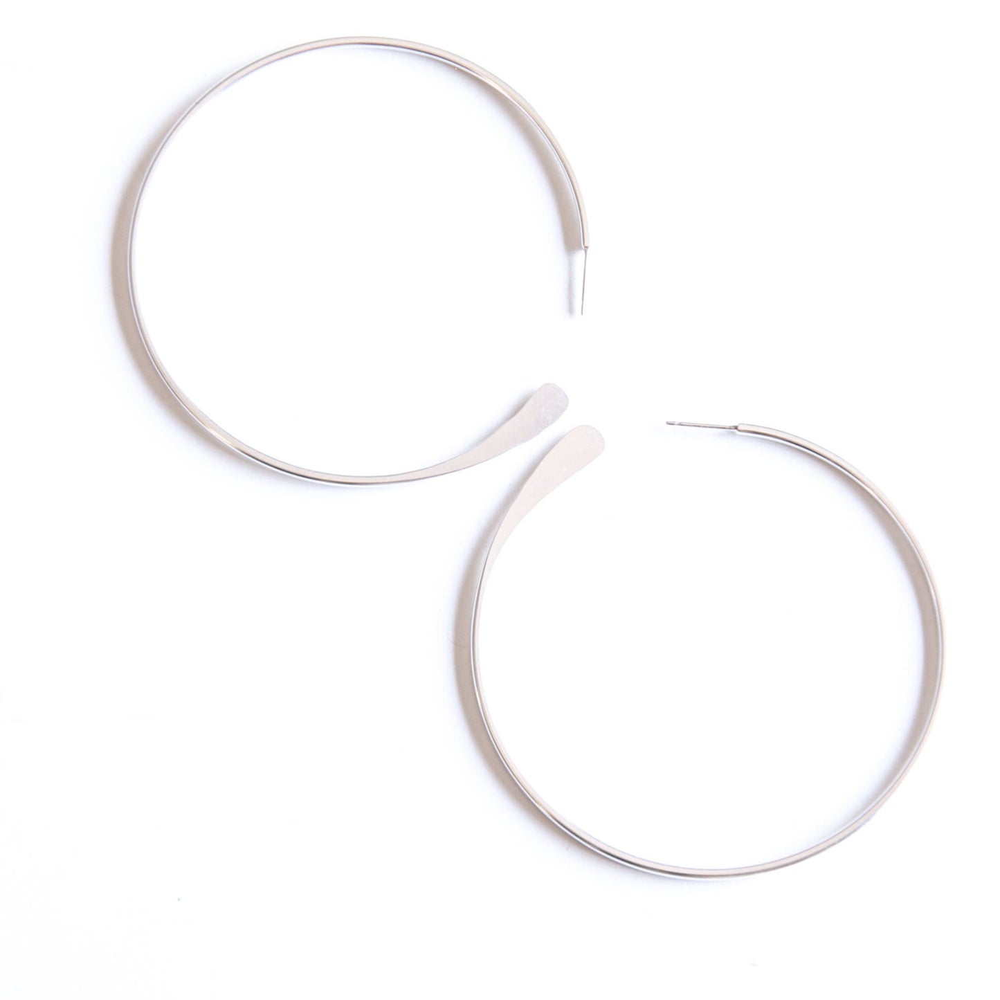 Hammered Tail Hoops - Large