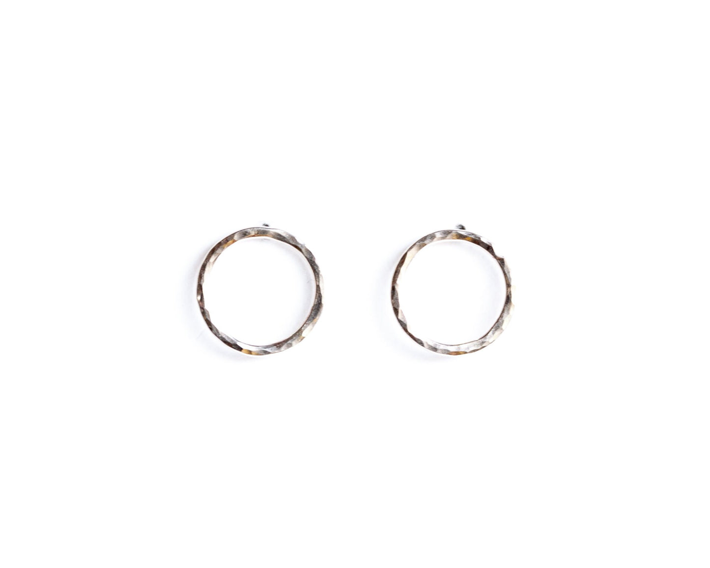 Simple Classic Circle Earrings - White Gold, Petite