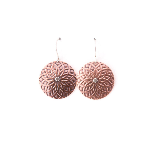 Mandala Earrings - Copper, Small