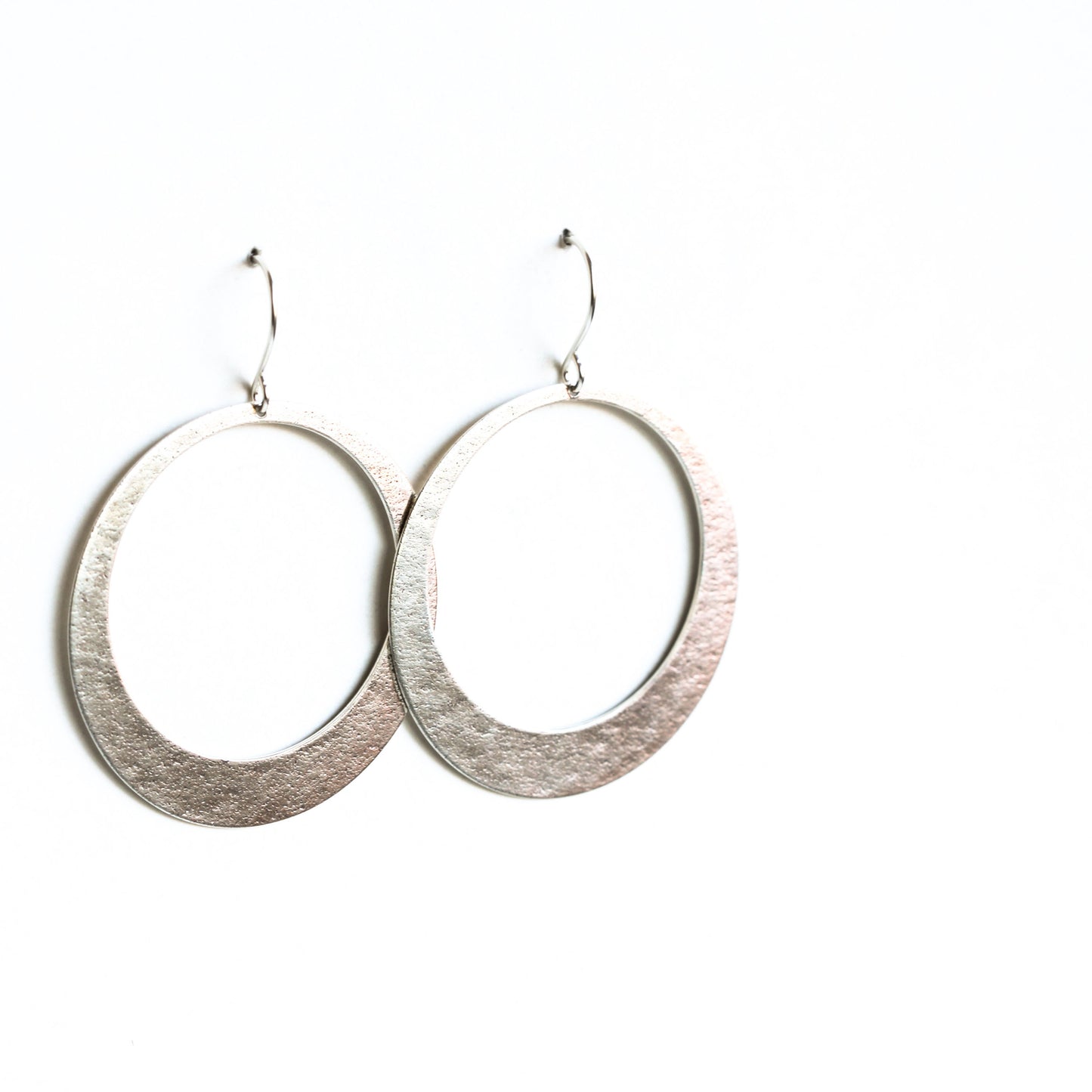 Lunar Hoop Earrings - Silver, Large