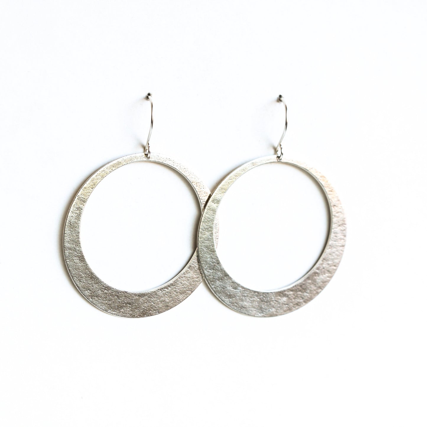 Lunar Hoop Earrings - Silver, Large