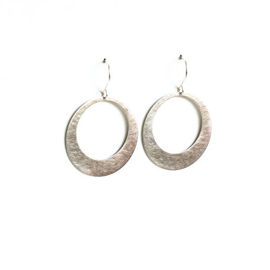 Lunar Hoop Earrings - Silver