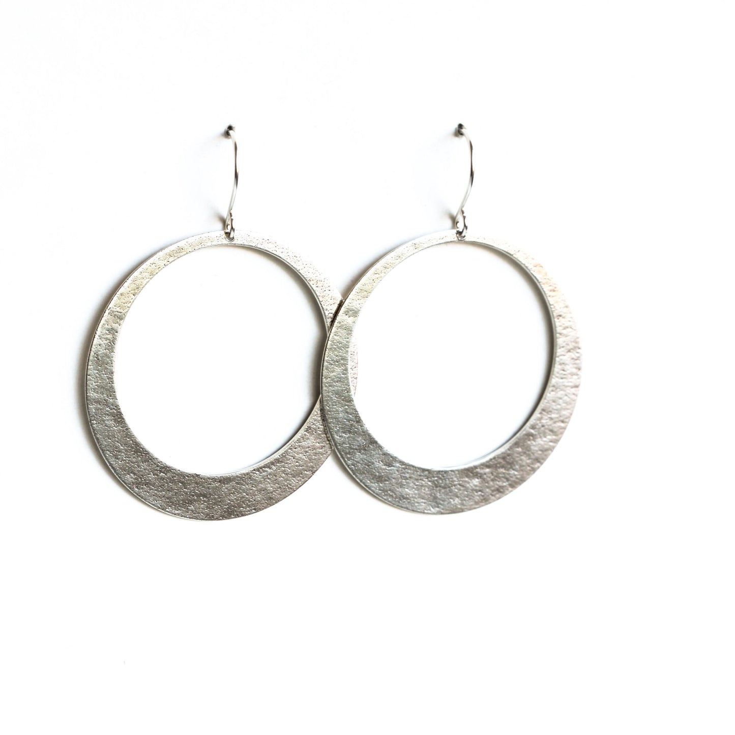 Lunar Hoop Earrings - Silver, Large