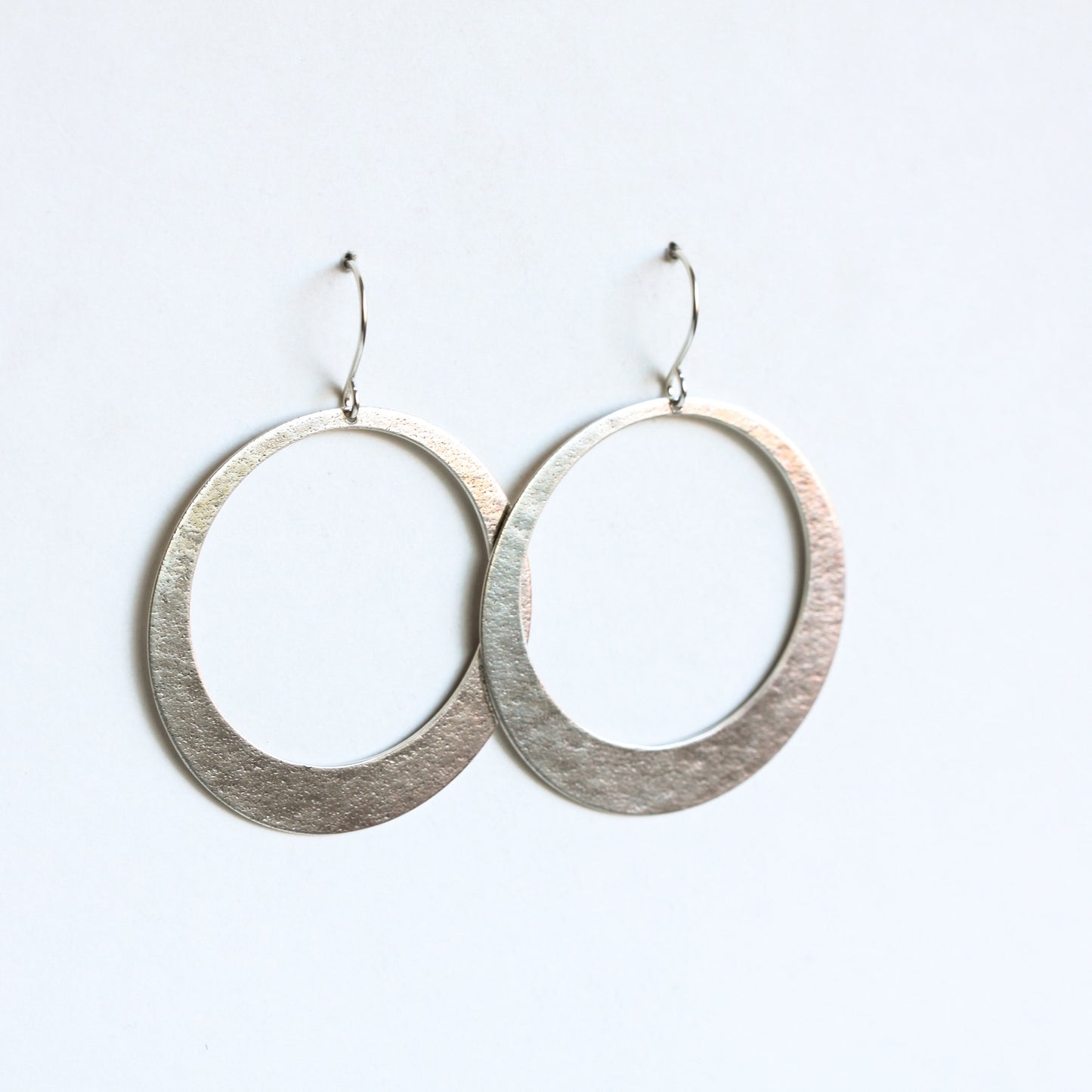 Lunar Hoop Earrings - Silver, Large