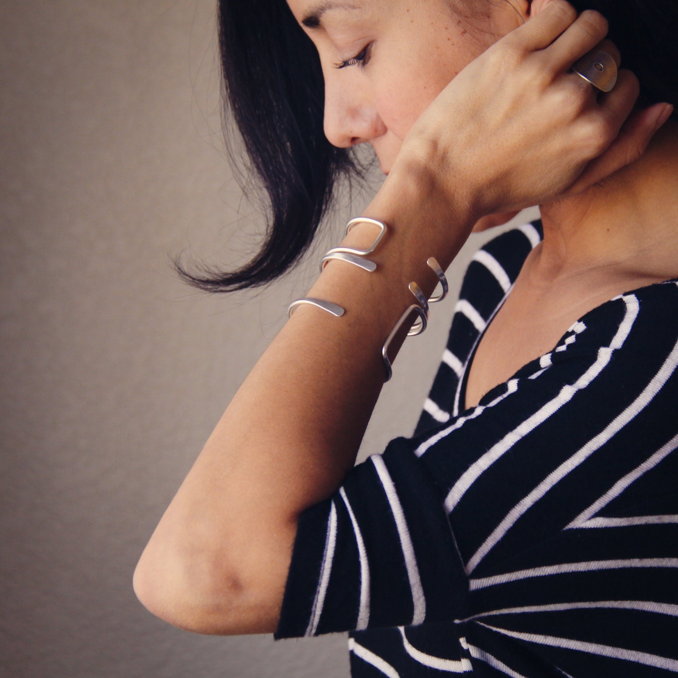 Hammered Tail Cuff - Small
