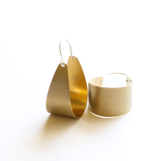 Brass Scoop Earrings